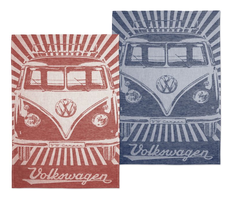 Essuies de vaisselle VW T1 - Rouge et bleu