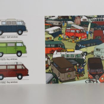Carte Postale - VW Combi - Trio & camping