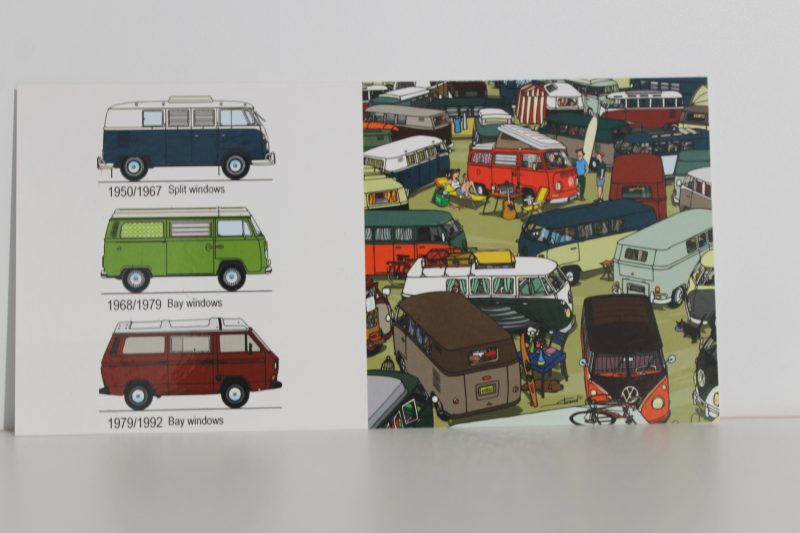 Carte Postale - VW Combi - Trio & camping