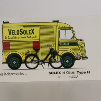 Carte Postale  - Citroën Type H et Solex