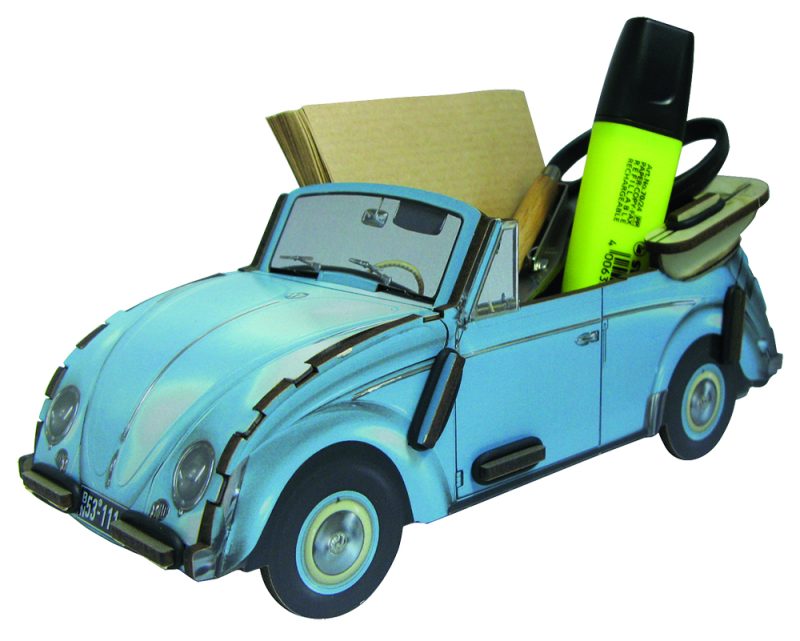 Boite à Stylos - VW Coccinelle cabriolet  - Bleu